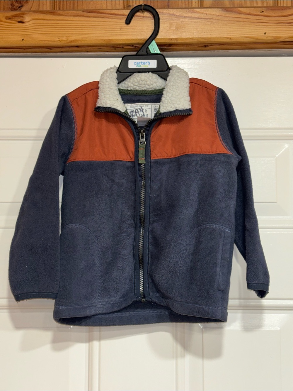 Carter's Navy and Rust Sherpa-Lined Fleece Jacket